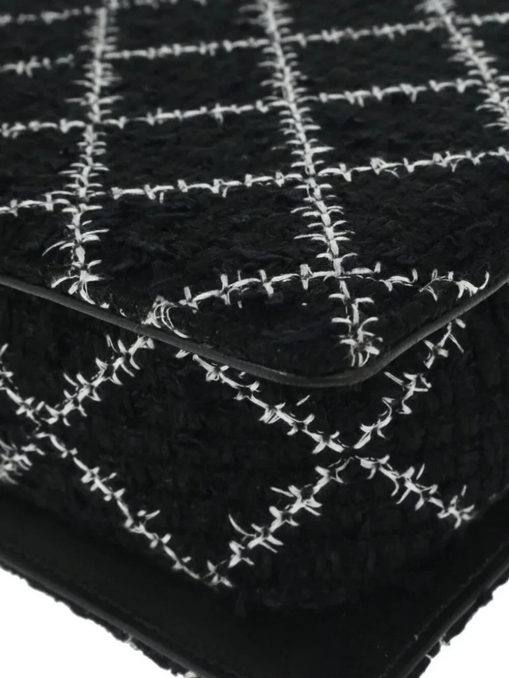 Chanel Black Tweed Acrylic Chain Tote Shoulder Bag